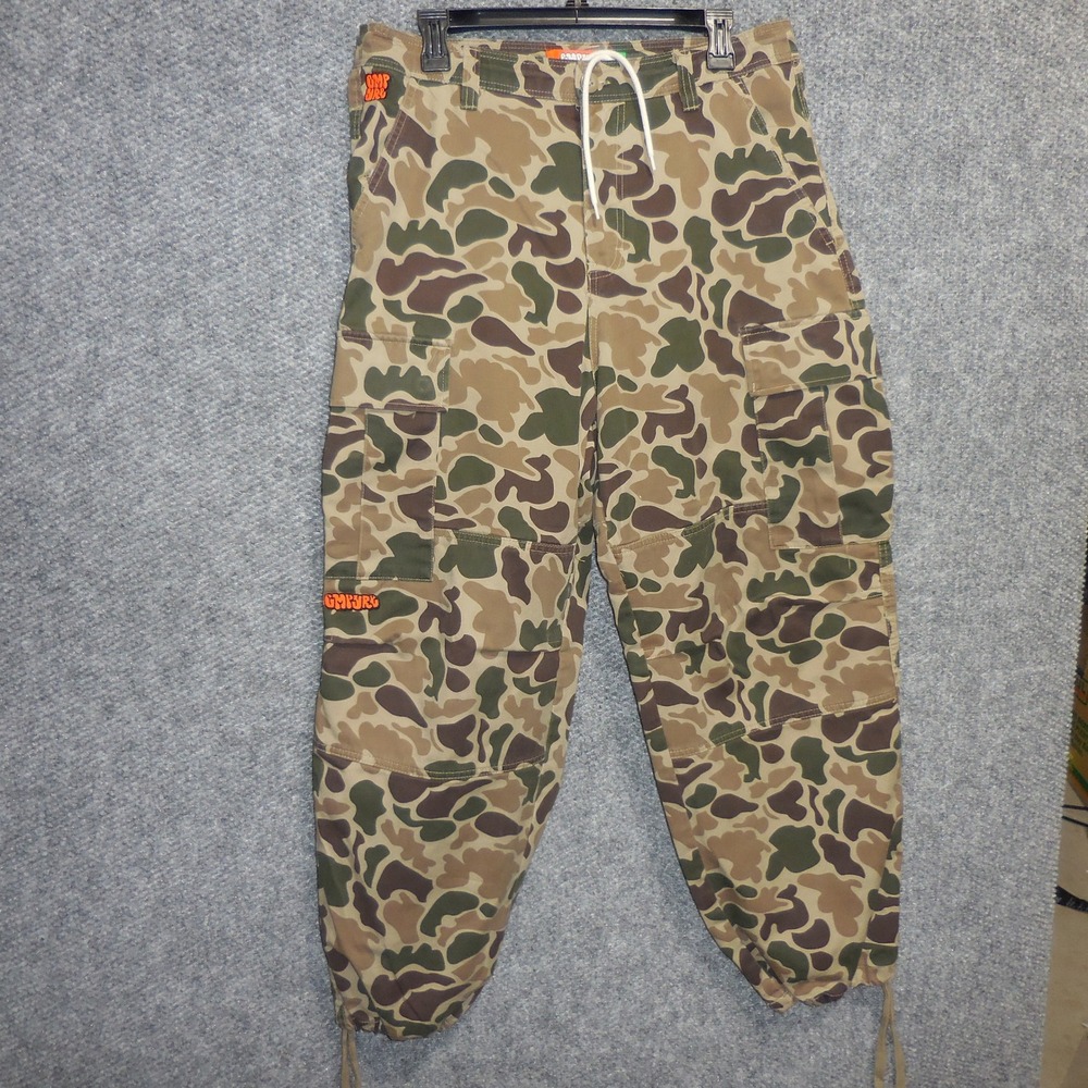 Empyre Mens Duck Camo Cargo Pants Size 32 Relaxed Fit Tactical Drawstring Cuffs